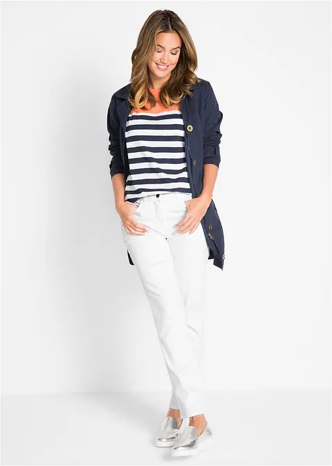 Strečov&eacute; dž&iacute;ny s rovn&yacute;mi nohavicemi, Mid Waist, bonprix