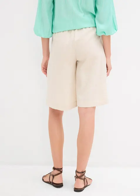 Bermudy ze spl&yacute;vav&eacute; visk&oacute;zov&eacute; směsi, bonprix