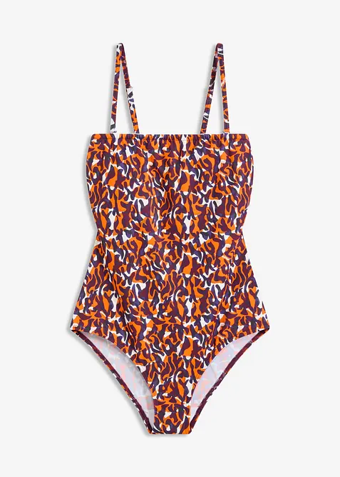 Bandážové jednodílné plavky s různě nastavitelnými ramínky, bonprix