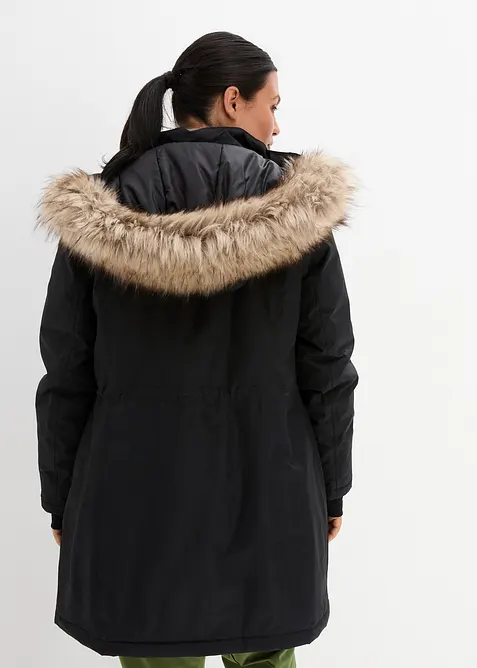Teplý nepromokavý funkční outdoorový kabát s imitací kožešiny, bonprix