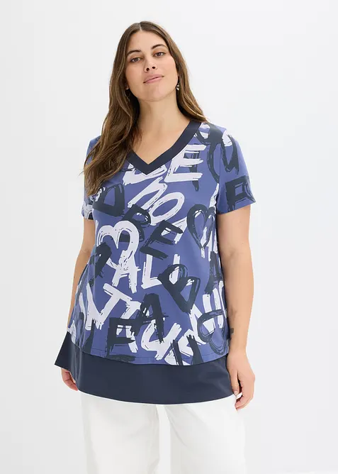 Dlouhé triko s krátkým rukávem, bonprix