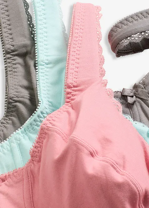 Podprsenka s kosticemi a s měkkou organickou bavlnou (3 ks v balení), bonprix