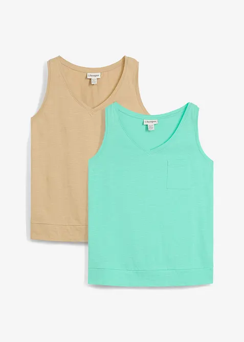 Tílko z čisté organické bavlny (2 ks v balení), bonprix