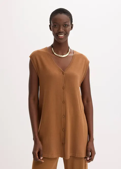 Dlouhá vesta z jemného úpletu, bonprix