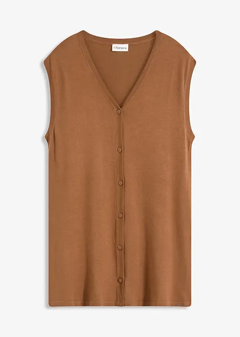 Dlouhá vesta z jemného úpletu, bonprix