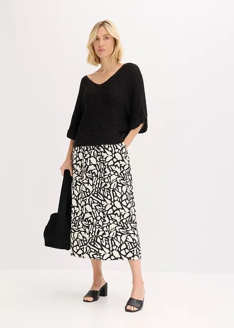 Svetr ze silněj&scaron;&iacute;ho &uacute;pletu z p&aacute;skov&eacute; př&iacute;ze, bonprix