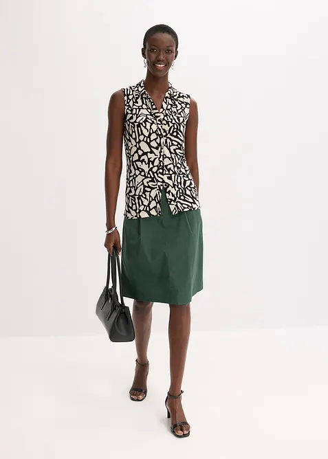 Pólo tričko bez rukávů, s nařasením, bonprix