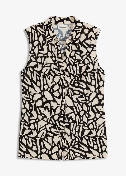 Pólo tričko bez rukávů, s nařasením, bonprix