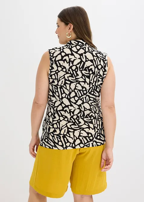 P&oacute;lo tričko bez ruk&aacute;vů, s nařasen&iacute;m, bonprix