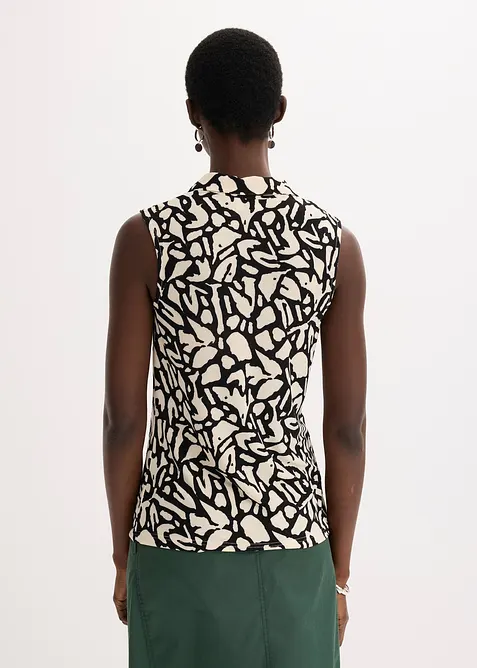 Pólo tričko bez rukávů, s nařasením, bonprix