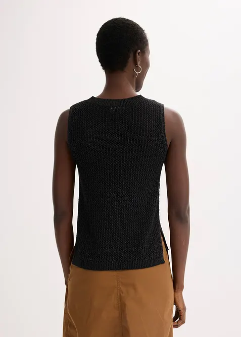 Ažurový pletený top s metalickými vlákny, bonprix