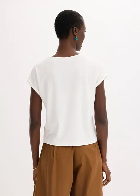 Tričko s visk&oacute;zou a třpytiv&yacute;mi kam&iacute;nky, bonprix