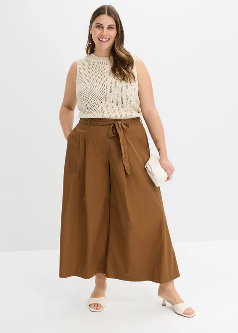 Kalhoty z bavlněn&eacute;ho popel&iacute;nu a p&aacute;sek (2d&iacute;ln&aacute; souprava), bonprix