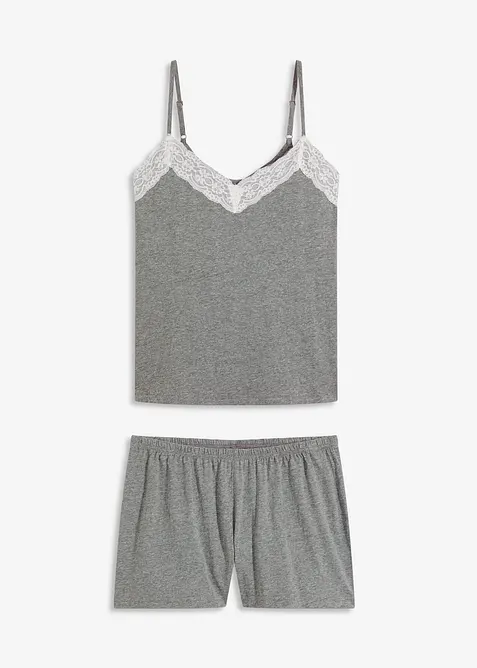 Krátké pyžamo s jemnou krajkou, bonprix