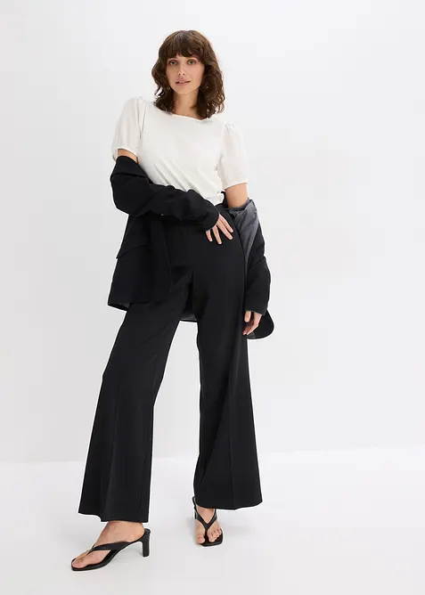 Žerzejové tričko s rukávy z bavlněného popelínu, bonprix