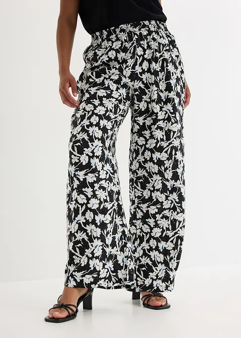 Palazzo kalhoty ze strukturovan&eacute;ho materi&aacute;lu, bonprix