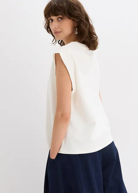 Oversize top se žebrovanou vsadkou na ruk&aacute;vu, bonprix