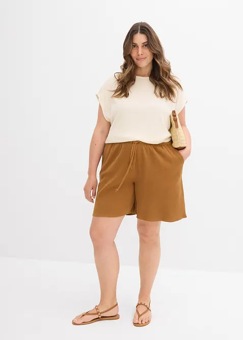 Strukturované šortky z čisté bavlny, bonprix