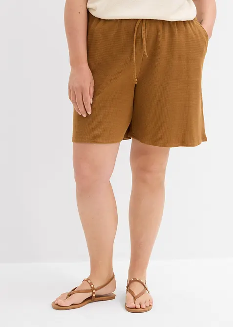 Strukturované šortky z čisté bavlny, bonprix