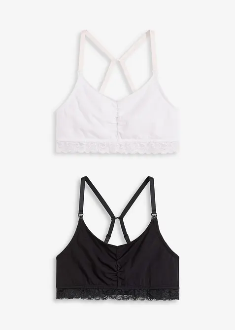 Kojící podprsenka bez kostic, s organickou bavlnou (2 ks v balení), bonprix