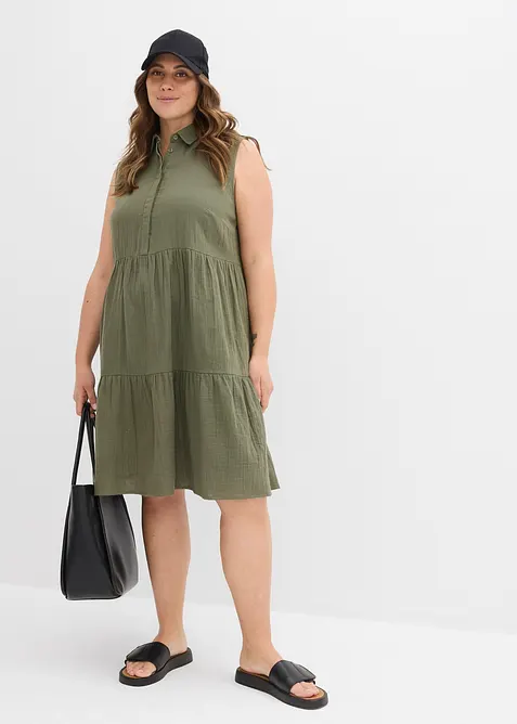 Tunikové šaty ze vzdušného mušelínu, bonprix