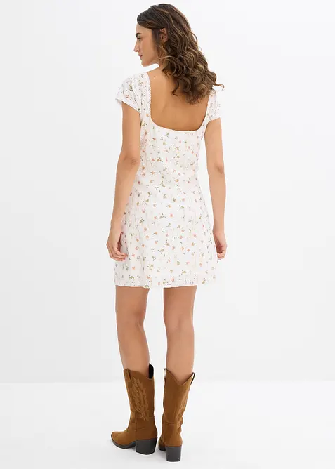 Krajkové šaty s květinovým potiskem, bonprix