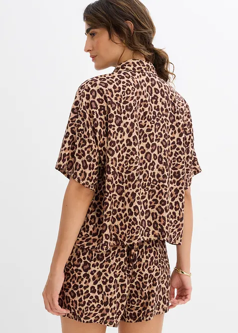 Košilová halenka ze splývavé viskózy, bonprix