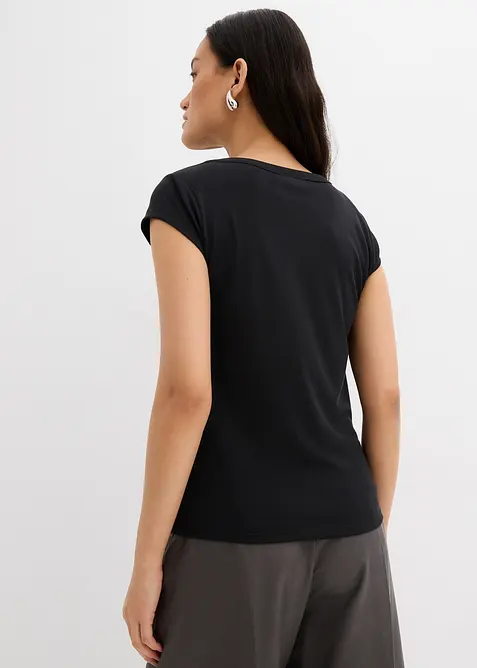 Žebrovan&yacute; top z měkk&eacute; směsi s modalem, bonprix