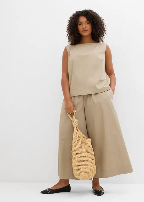 &Scaron;irok&eacute; Culotte kalhoty z čist&eacute; bavlny, bonprix