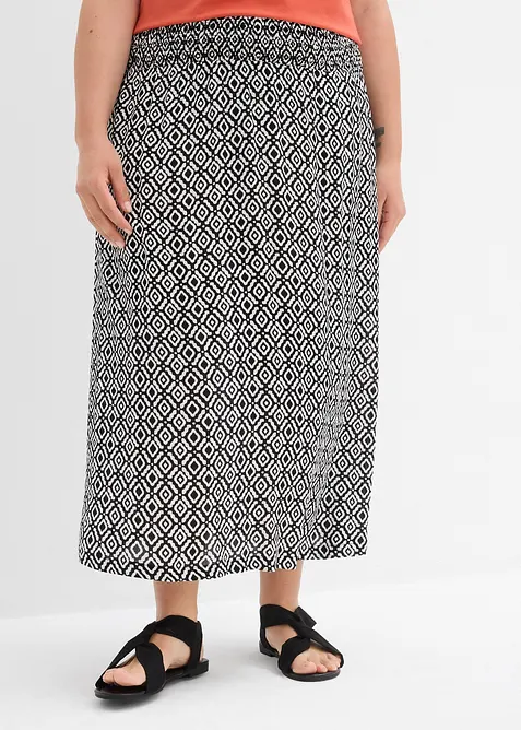 Dlouhá sukně z mačkaného viskózového materiálu, bonprix