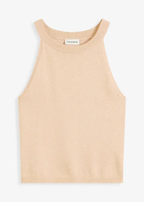 Pletený top s metalickým efektem, bonprix