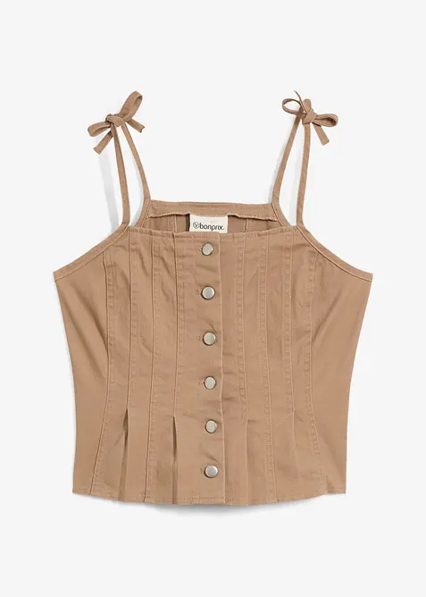 Top se špagetovými ramínky, z elastické směsi s bavlnou, bonprix