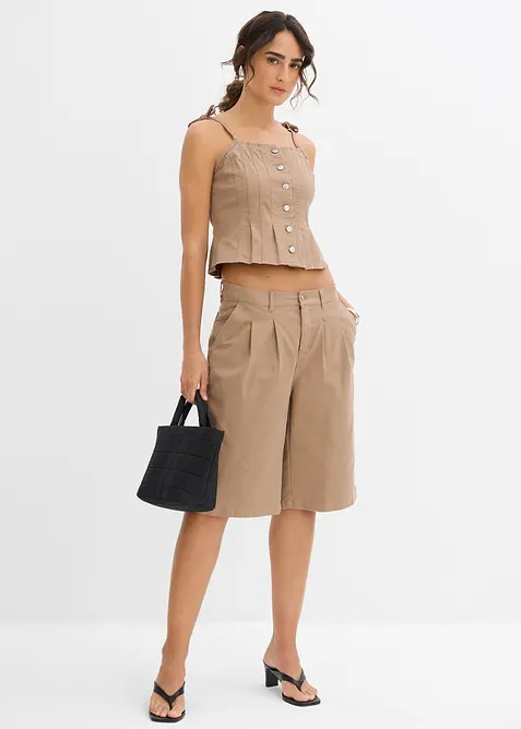 Top se špagetovými ramínky, z elastické směsi s bavlnou, bonprix