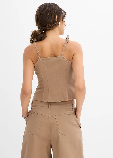 Top se špagetovými ramínky, z elastické směsi s bavlnou, bonprix