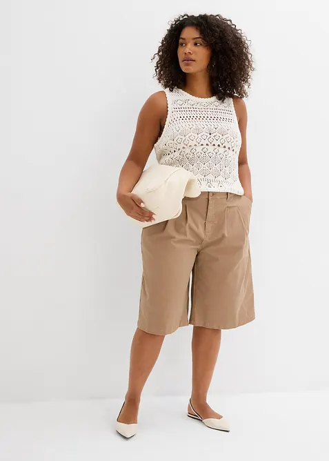 Dlouhé bermudy z elastické bavlněné směsi, bonprix