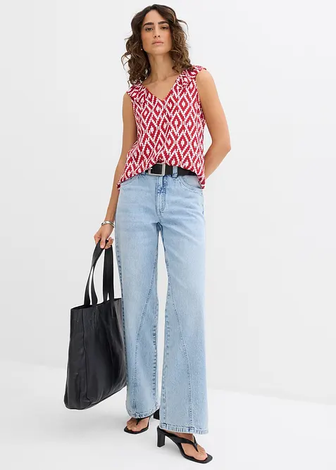 Halenkový top ze splývavé viskózy, bonprix