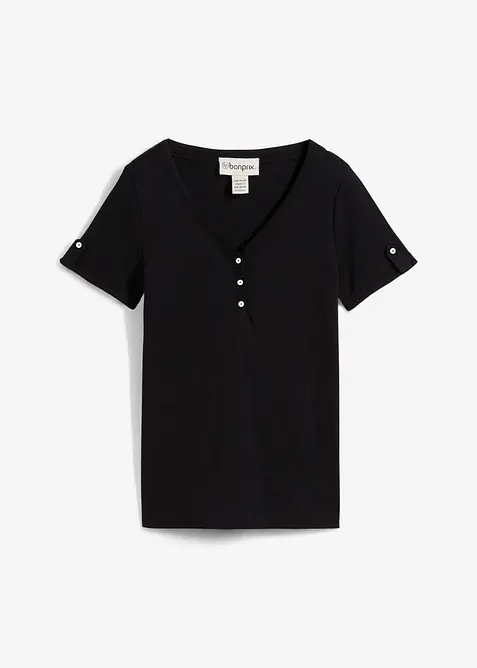 Henley tričko z čist&eacute; bavlny, bonprix