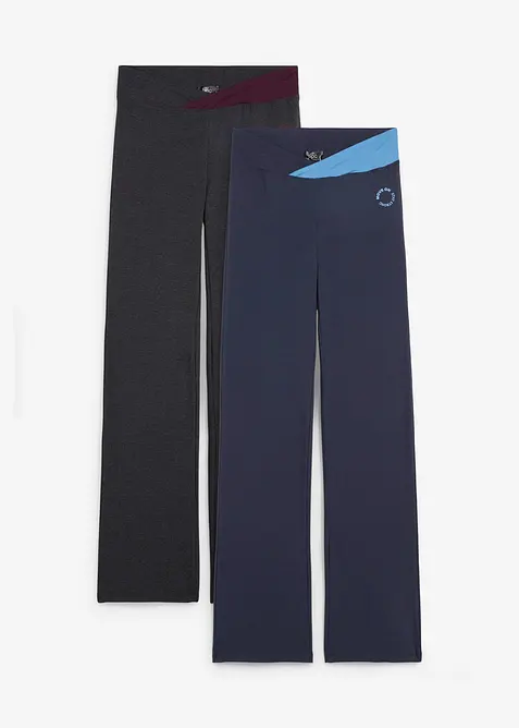 Bavlněné sportovní kalhoty, Bootcut (2 ks v balení), bonprix