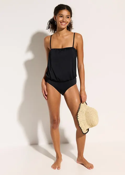 Bandeau jednodílné plavky s odnímatelnými ramínky, bonprix