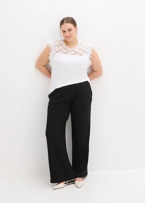 Tričko s krajkovou vsadkou, bonprix