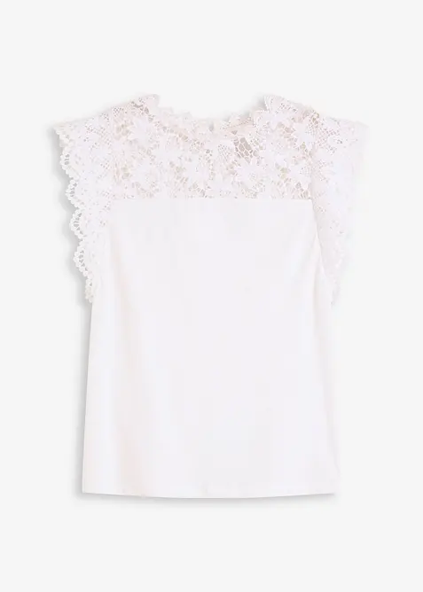 Tričko s krajkovou vsadkou, bonprix