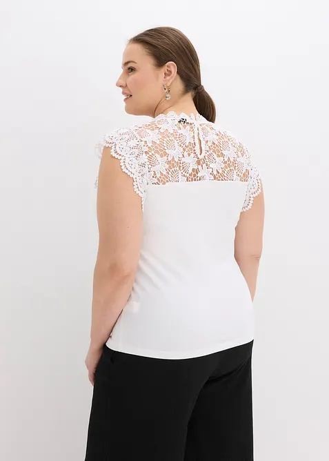 Tričko s krajkovou vsadkou, bonprix