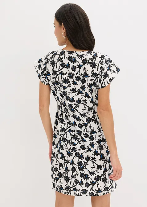 Šaty s křidélkovými rukávy, ze strukturovaného materiálu, bonprix