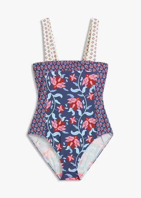 Bandeau jednodílné plavky se širokými ramínky, bonprix