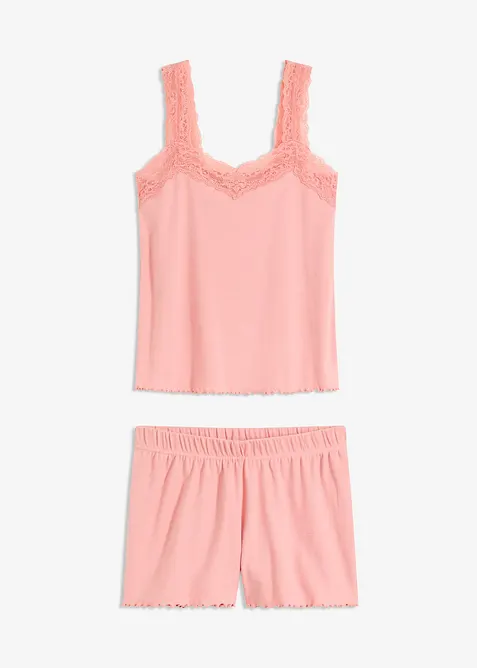 Krátké pyžamo s jemným krajkovým lemem, bonprix
