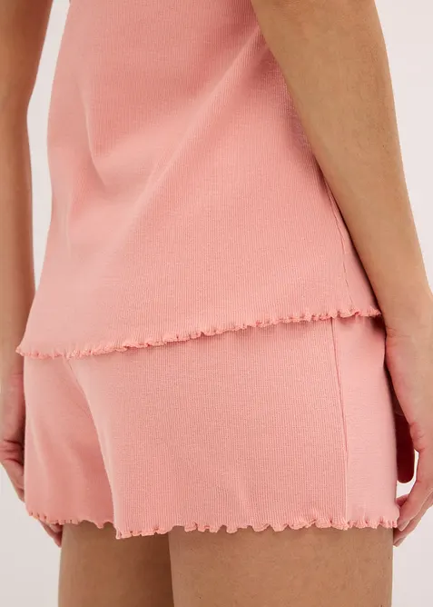 Kr&aacute;tk&eacute; pyžamo s jemn&yacute;m krajkov&yacute;m lemem, bonprix