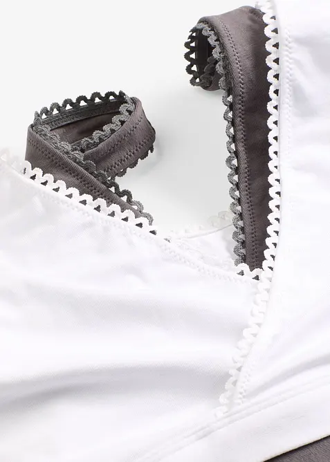 Oboustranný podprsenkový top s měkkou organickou bavlnou (2 ks v balení), bonprix