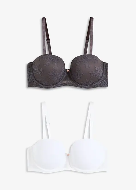 Balkonetová podprsenka s jemnou krajkou (2 ks v balení), bonprix