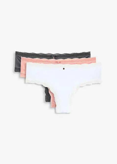 Brazilské kalhotky s lesklým efektem (3 ks v balení), bonprix