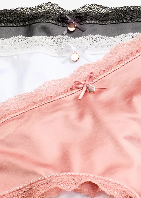 Brazilské kalhotky s lesklým efektem (3 ks v balení), bonprix